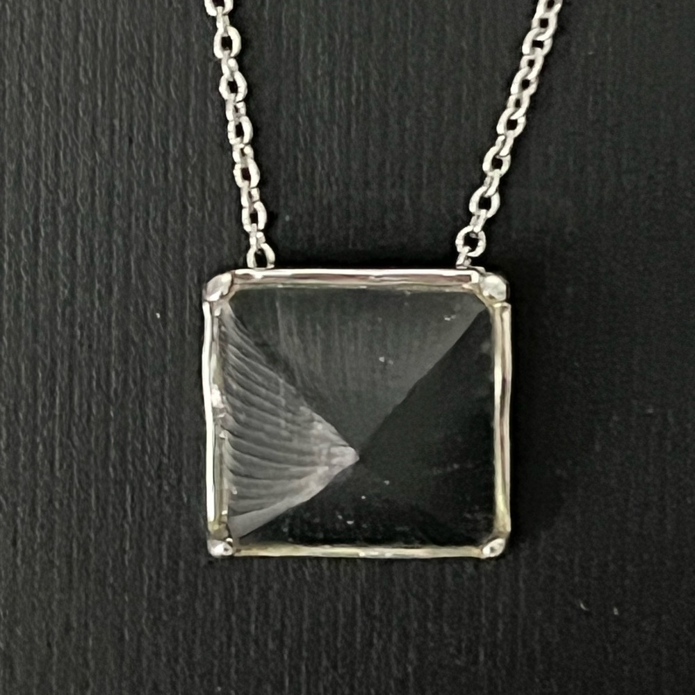 Alexis Bittar Black Lucite Pyramid Necklace